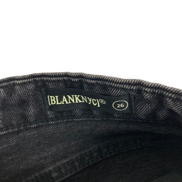 Blank NYC Black Cut Off Frayed High Waisted Shorts Sz 26 - Picture 3 of 8